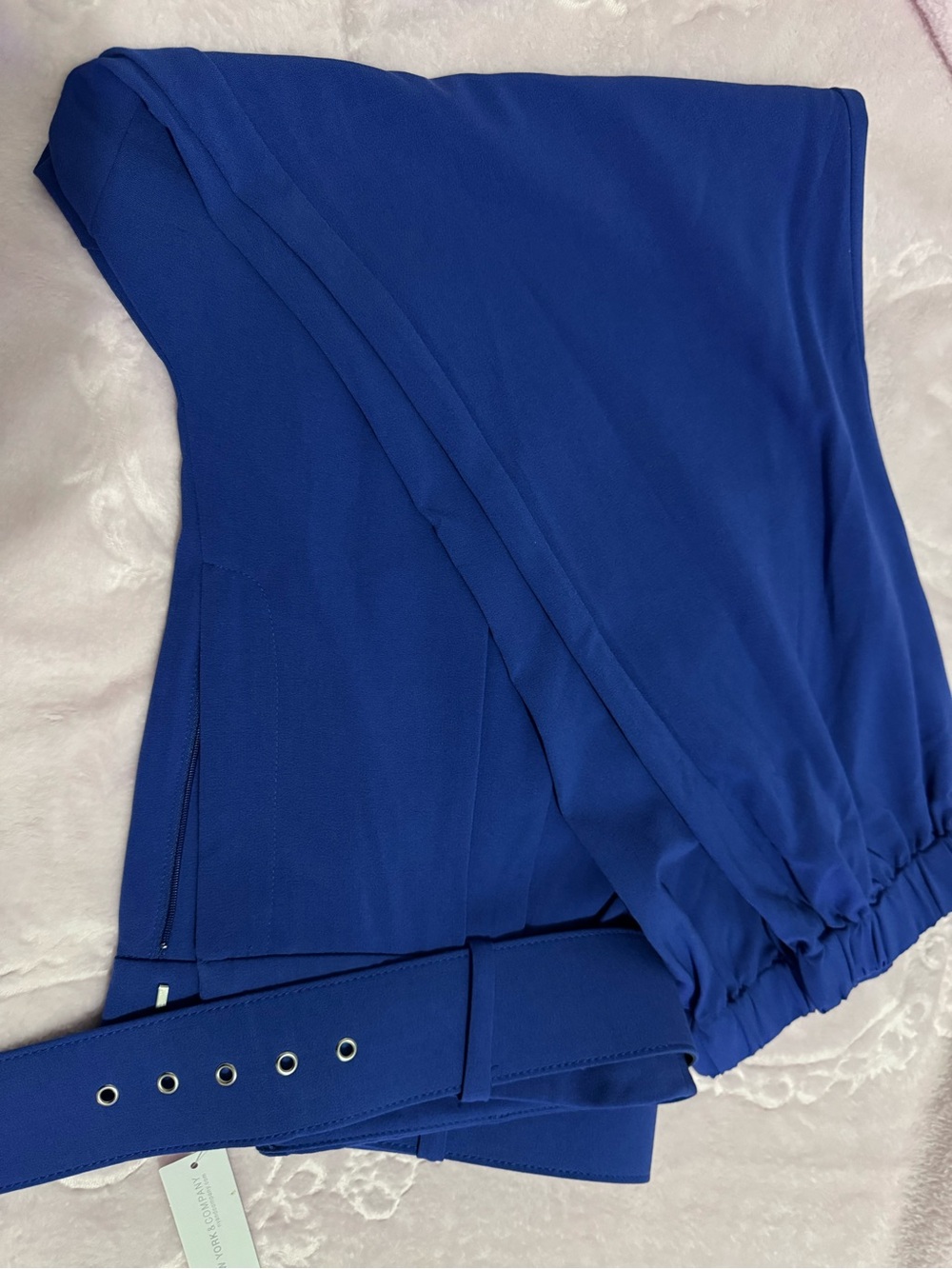 Royal Blue Belted Cropped Pants
